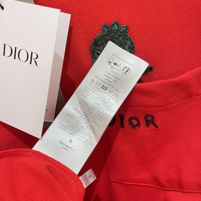 D*or and otani workshop relaxed-fit t-shirt red slub cotton jersey