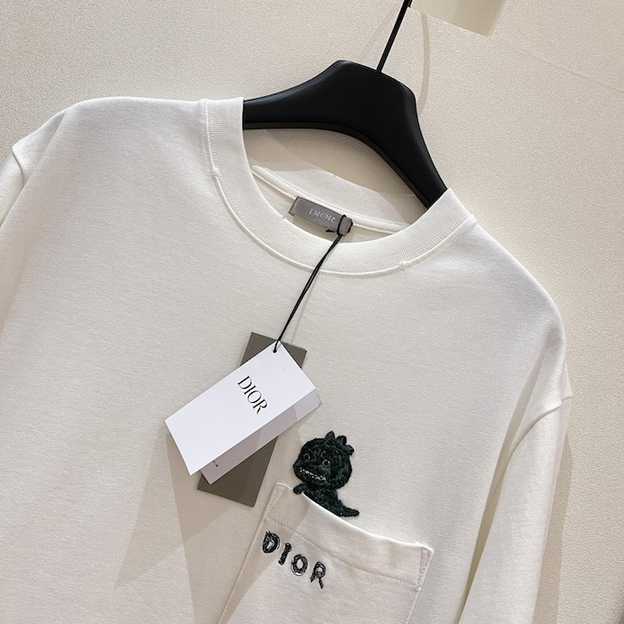 D*or and otani workshop relaxed-fit t-shirt white slub cotton jersey