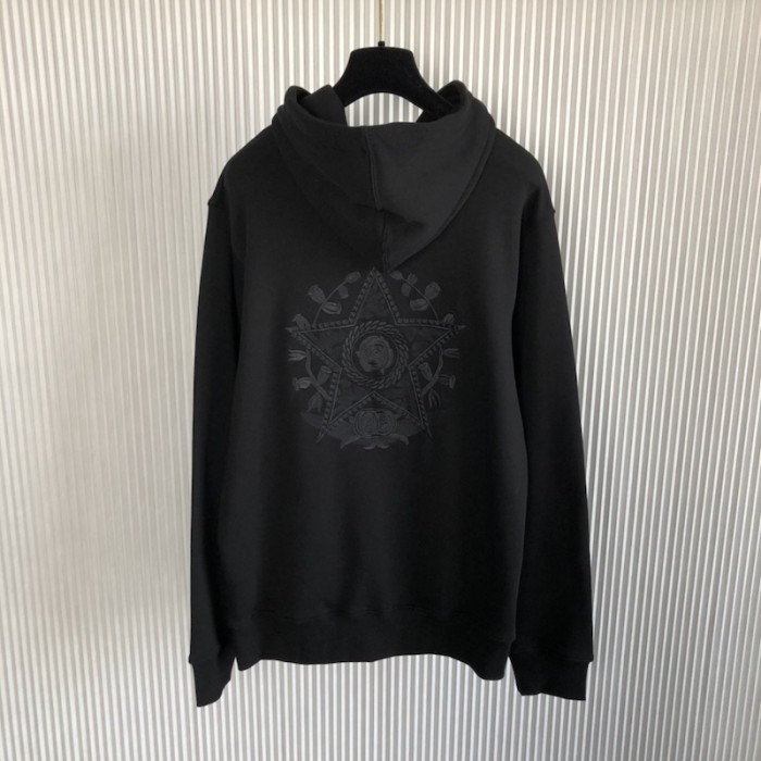 D*or etoile embroidered relaxed-fit hooded sweatshirt black