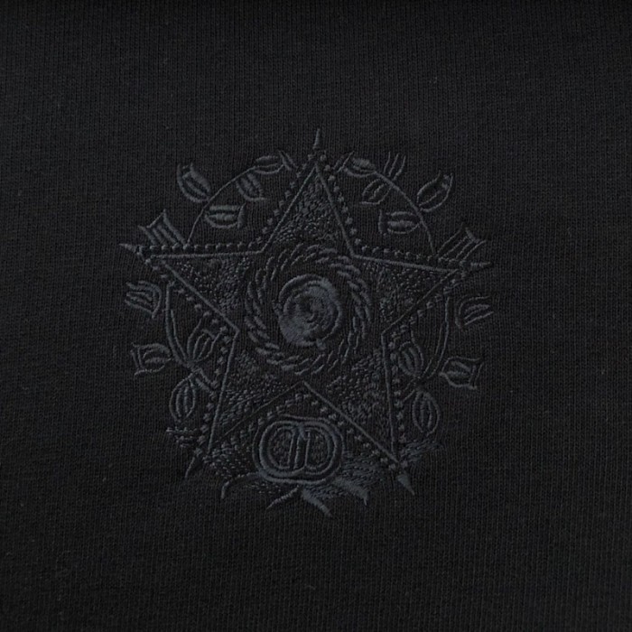 D*or etoile embroidered relaxed-fit hooded sweatshirt black