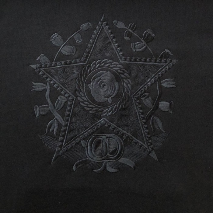 D*or etoile embroidered relaxed-fit hooded sweatshirt black