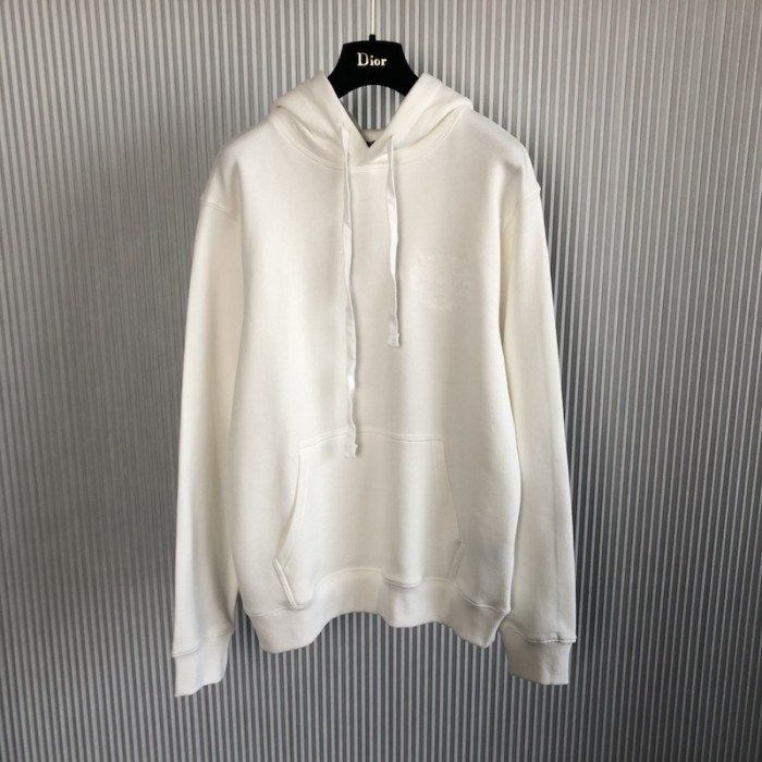 D*or etoile embroidered relaxed-fit hooded sweatshirt white