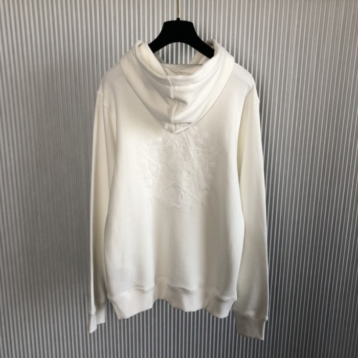 D*or etoile embroidered relaxed-fit hooded sweatshirt white