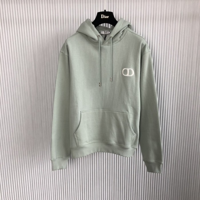 D*or icon hooded sweatshirt green cotton fleece