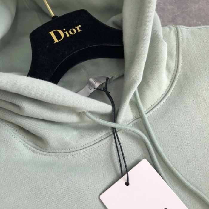 D*or icon hooded sweatshirt green cotton fleece