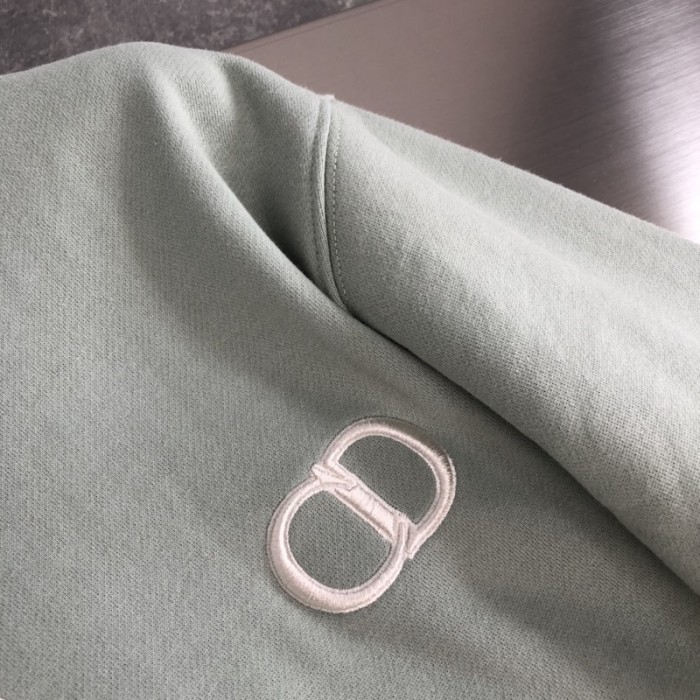 D*or icon hooded sweatshirt green cotton fleece