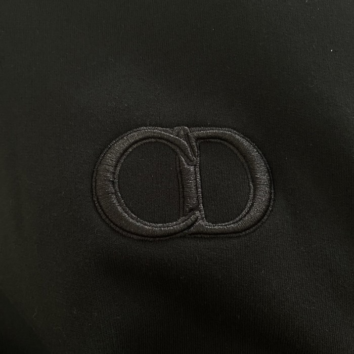 D*or essentials cd icon hooded sweatshirt black cotton fleece