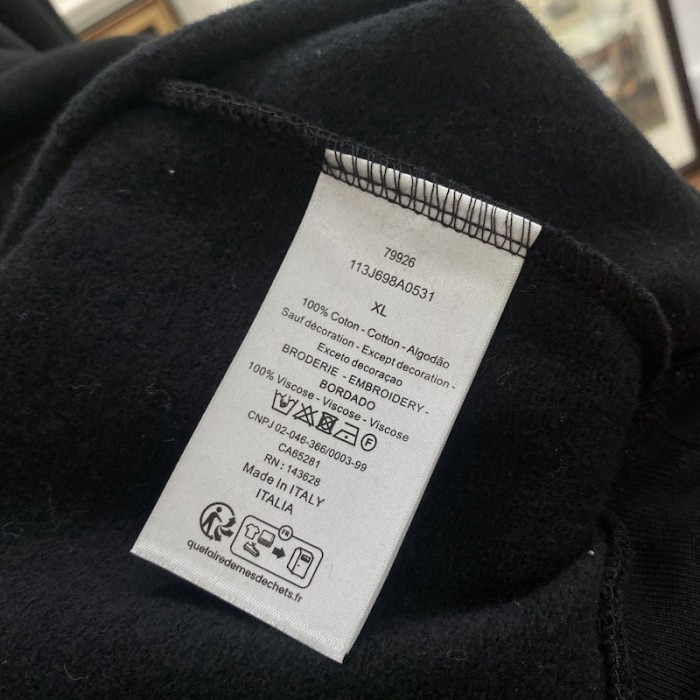 D*or essentials cd icon hooded sweatshirt black cotton fleece