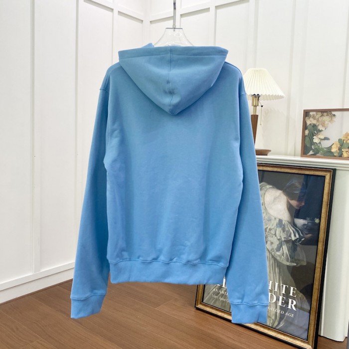D*or essentials cd icon hooded sweatshirt blue cotton fleece