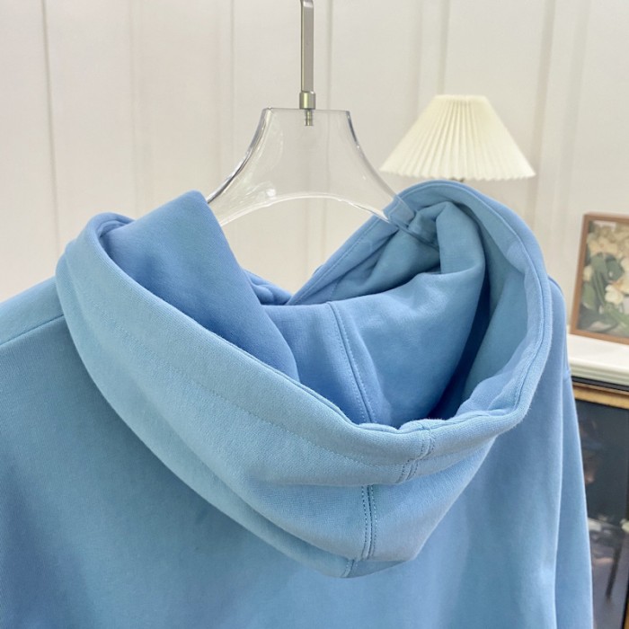 D*or essentials cd icon hooded sweatshirt blue cotton fleece