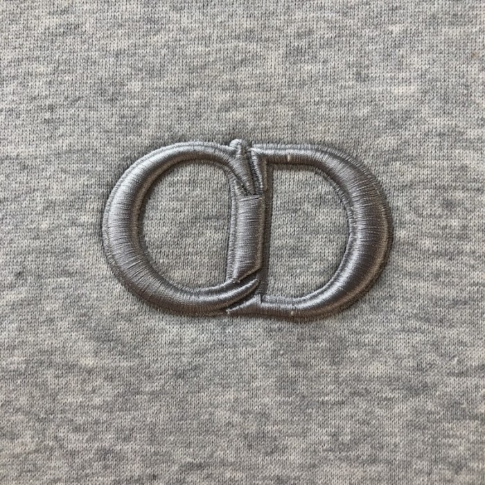 D*or essentials cd icon hooded sweatshirt gray cotton fleece
