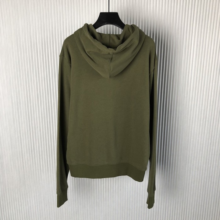 D*or essentials cd icon hooded sweatshirt green cotton fleece