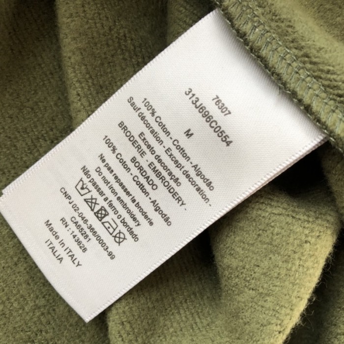 D*or essentials cd icon hooded sweatshirt green cotton fleece