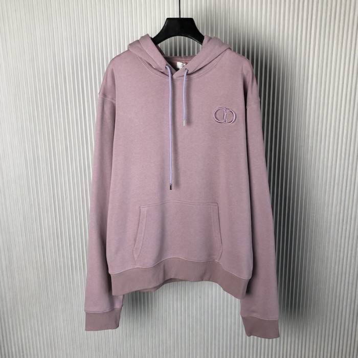 D*or essentials cd icon hooded sweatshirt purple cotton fleece