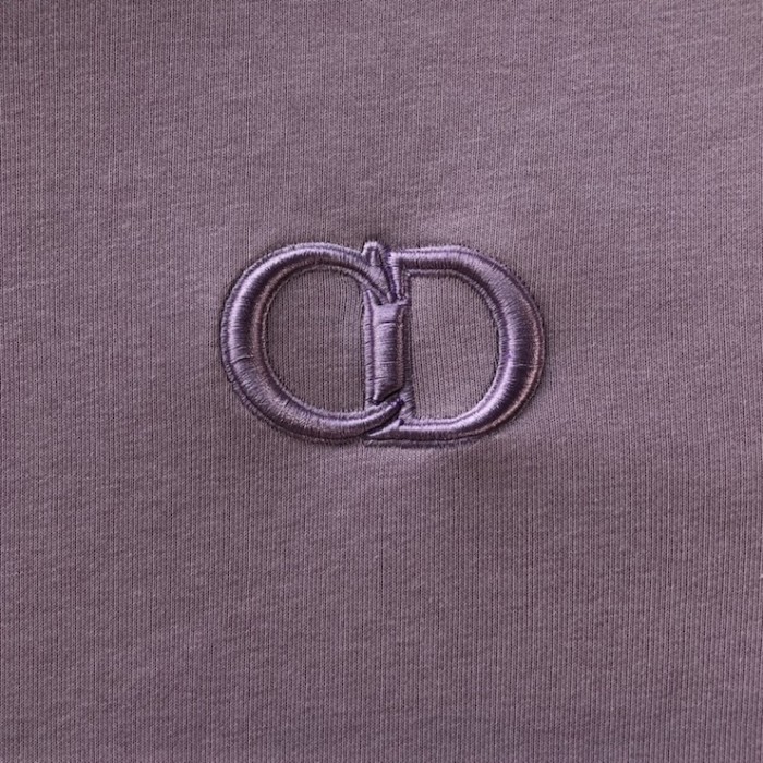 D*or essentials cd icon hooded sweatshirt purple cotton fleece