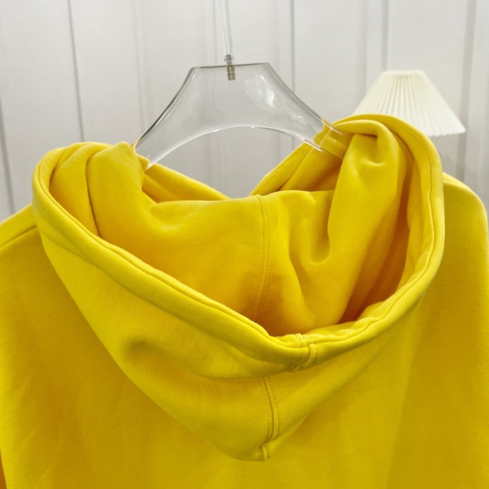 D*or essentials cd icon hooded sweatshirt yellow cotton fleece