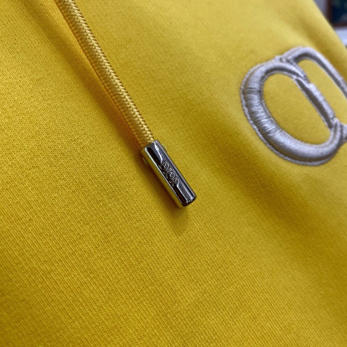 D*or essentials cd icon hooded sweatshirt yellow cotton fleece