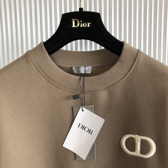 D*or essentials cd icon sweatshirt brown cotton fleece