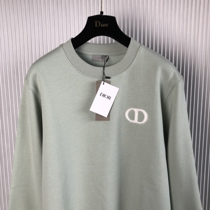 D*or essentials cd icon sweatshirt green cotton fleece