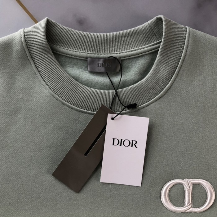 D*or essentials cd icon sweatshirt green cotton fleece