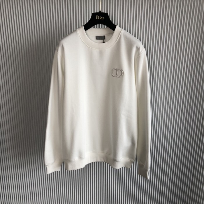 D*or essentials cd icon sweatshirt white cotton fleece