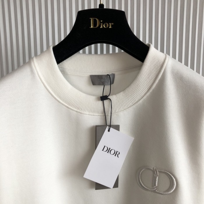 D*or essentials cd icon sweatshirt white cotton fleece