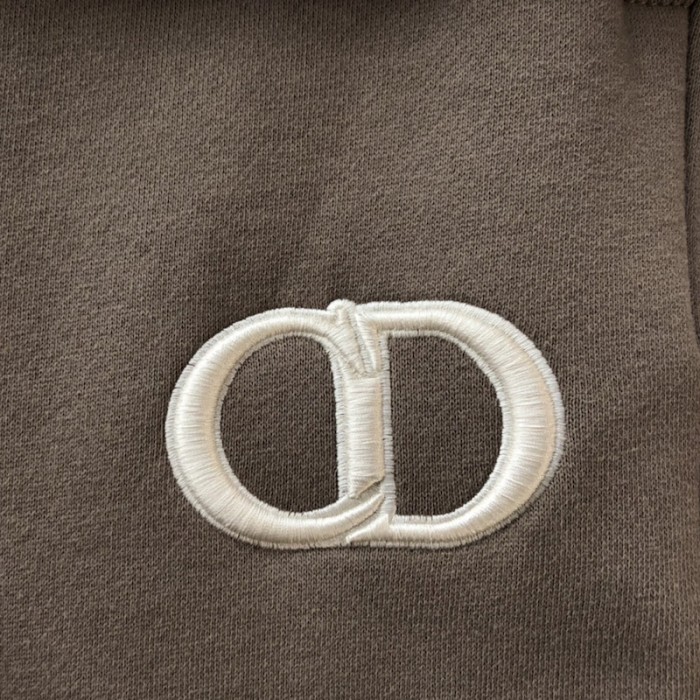 D*or essentials cd icon track pants brown cotton fleece