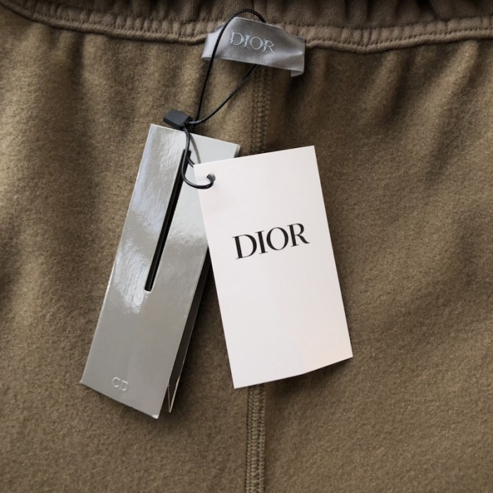 D*or essentials cd icon track pants brown cotton fleece