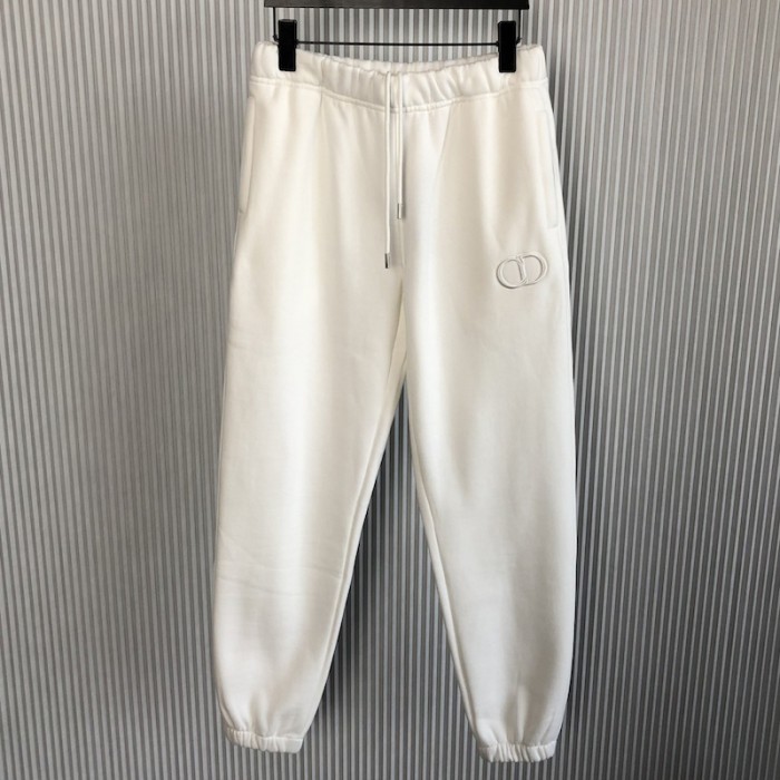 D*or essentials cd icon track pants white cotton fleece