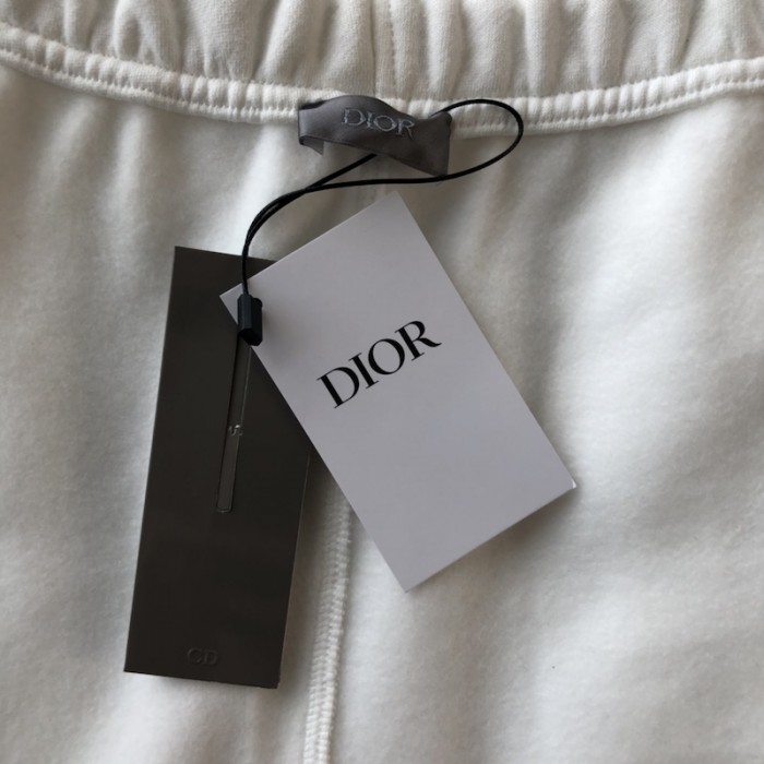 D*or essentials cd icon track pants white cotton fleece