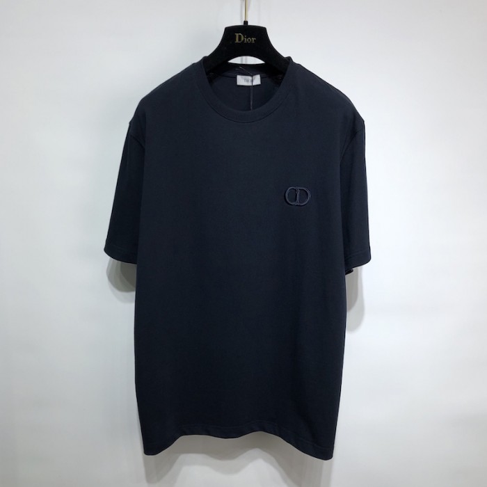 ''CD Icon'' T-Shirt, Relaxed Fit Navy Cotton Jersey