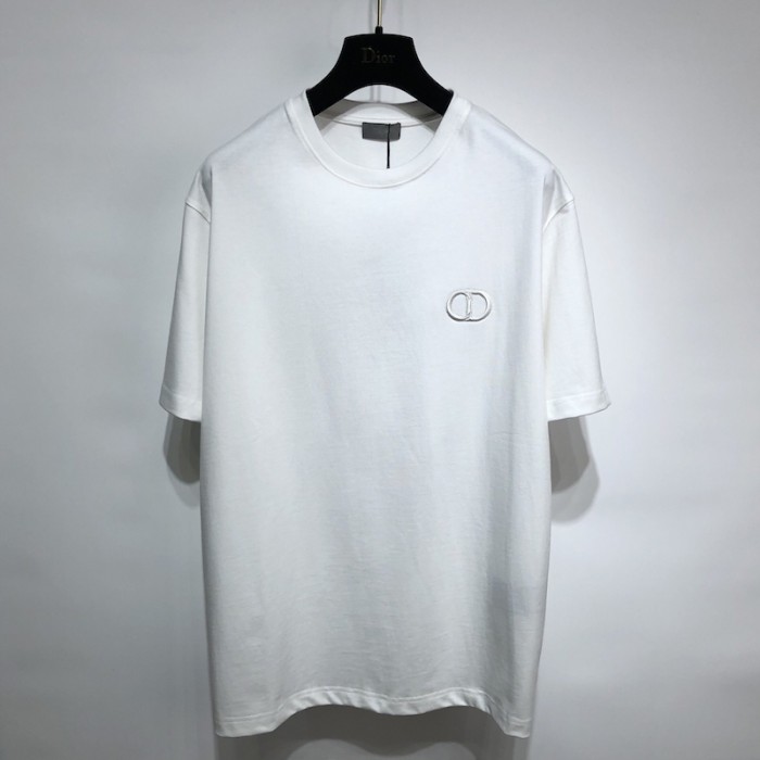 ''CD Icon'' T-Shirt, Relaxed Fit White Cotton Jersey