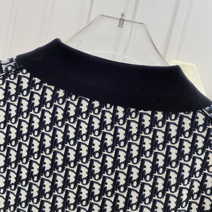 D*or oblique polo shirt black cotton jacquard