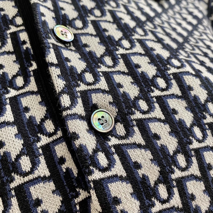 D*or oblique polo shirt black cotton jacquard