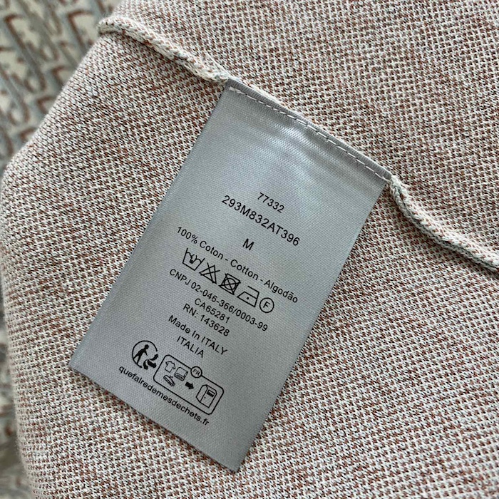 D*or oblique polo shirt white blue and brown cotton jacquard