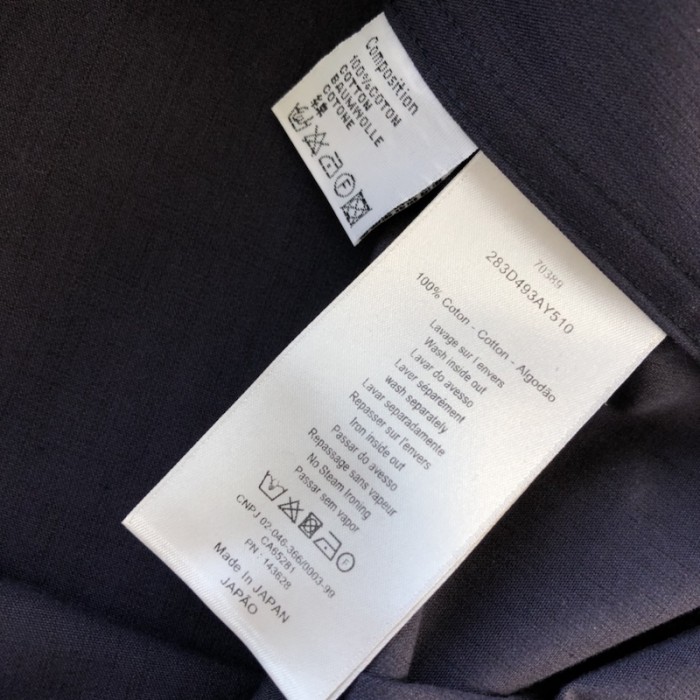 navy blue and black D*or oblique kasuri cotton denim overshirt