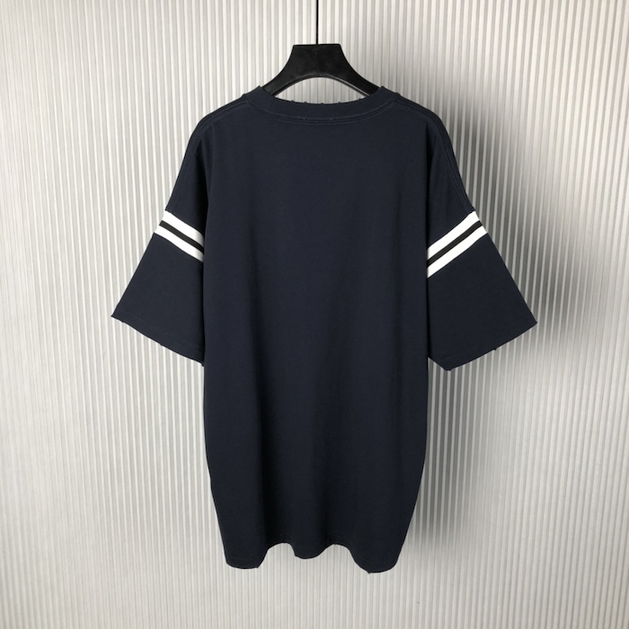 D*or oversized t-shirt blue slub cotton jersey