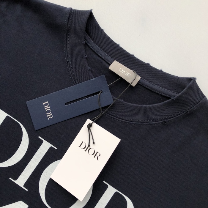 D*or oversized t-shirt blue slub cotton jersey
