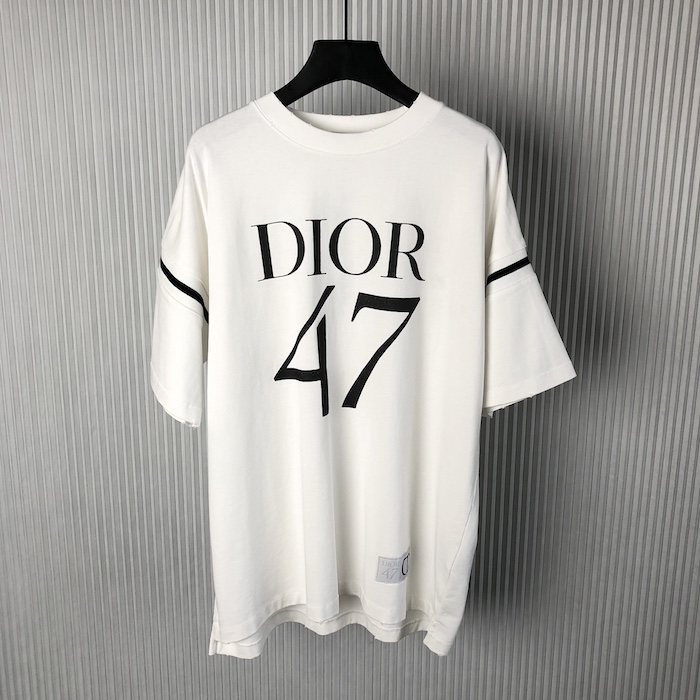 D*or oversized t-shirt white slub cotton jersey