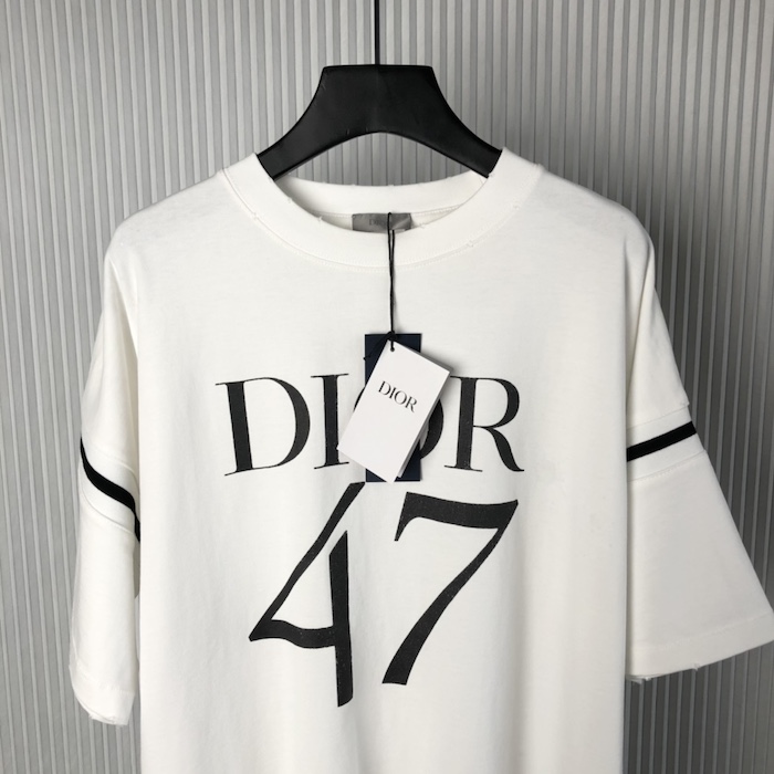 D*or oversized t-shirt white slub cotton jersey