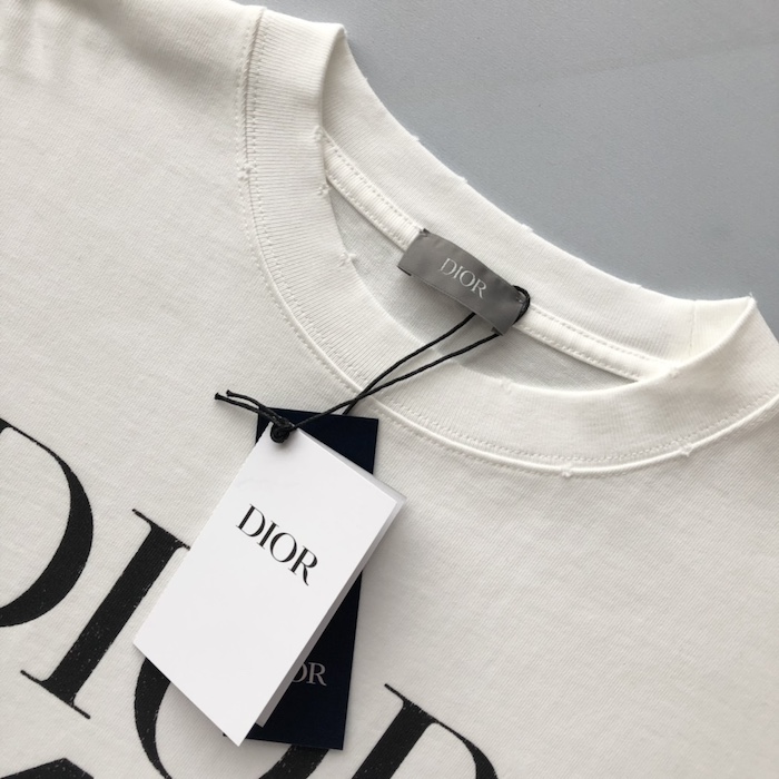 D*or oversized t-shirt white slub cotton jersey