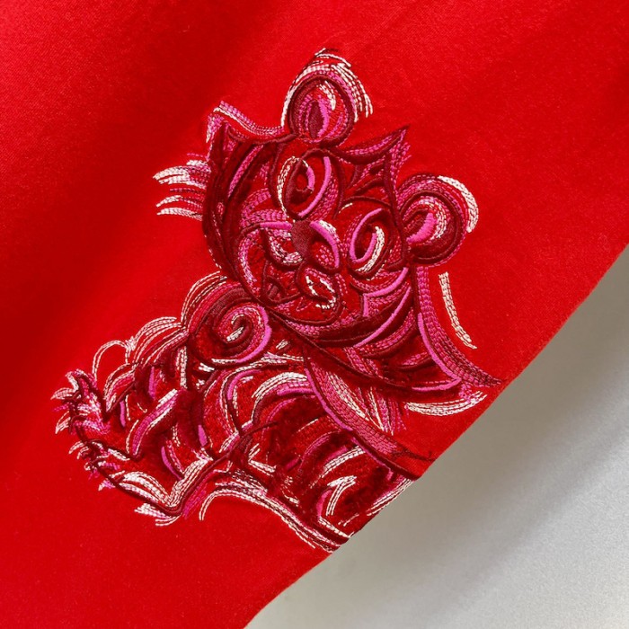 oversized D*or and kenny scharf t-shirt red cotton jersey