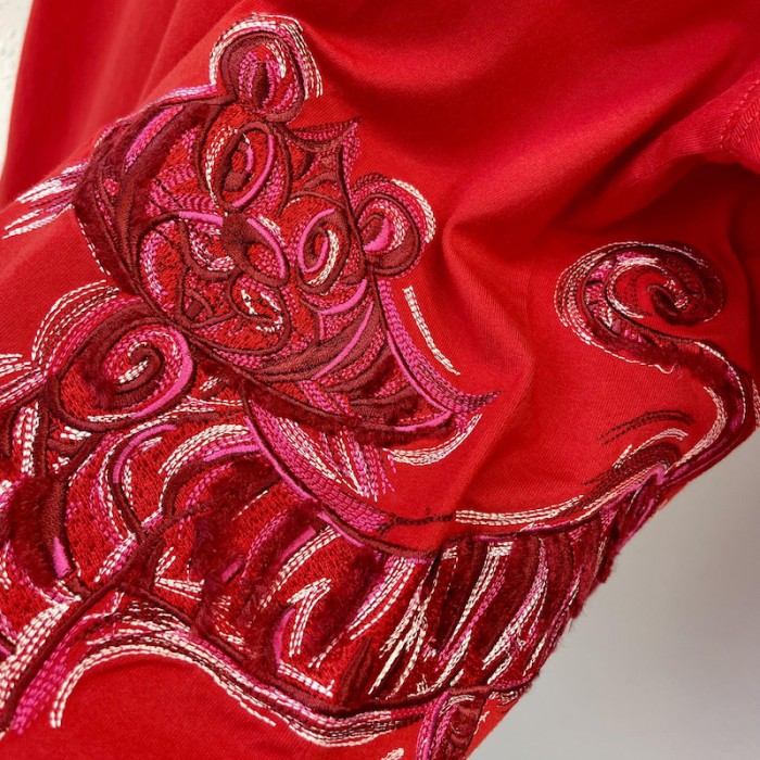 oversized D*or and kenny scharf t-shirt red cotton jersey