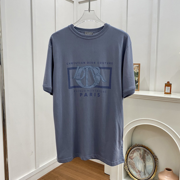 D*or relaxed-fit t-shirt gray cotton jersey