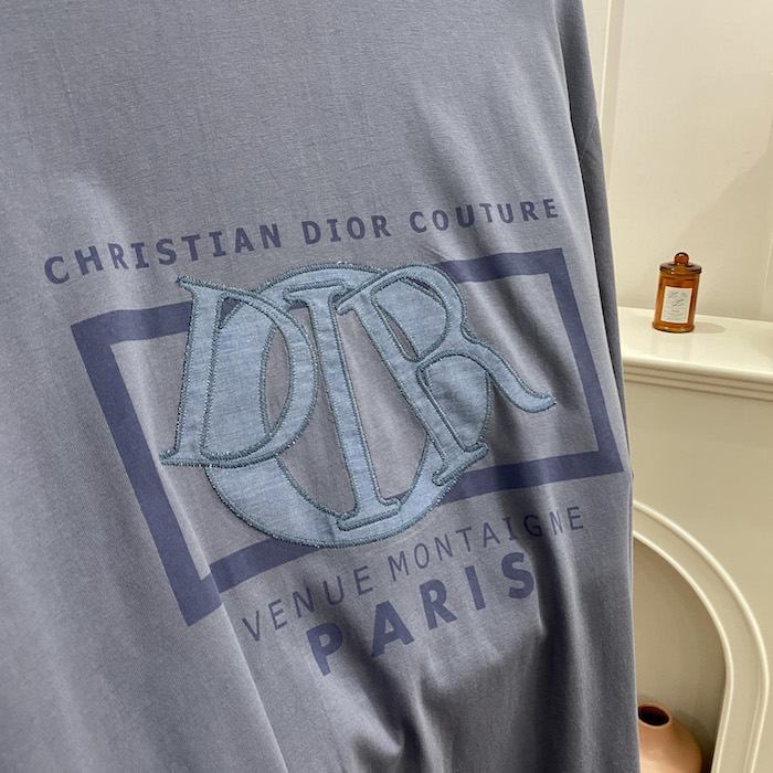 D*or relaxed-fit t-shirt gray cotton jersey