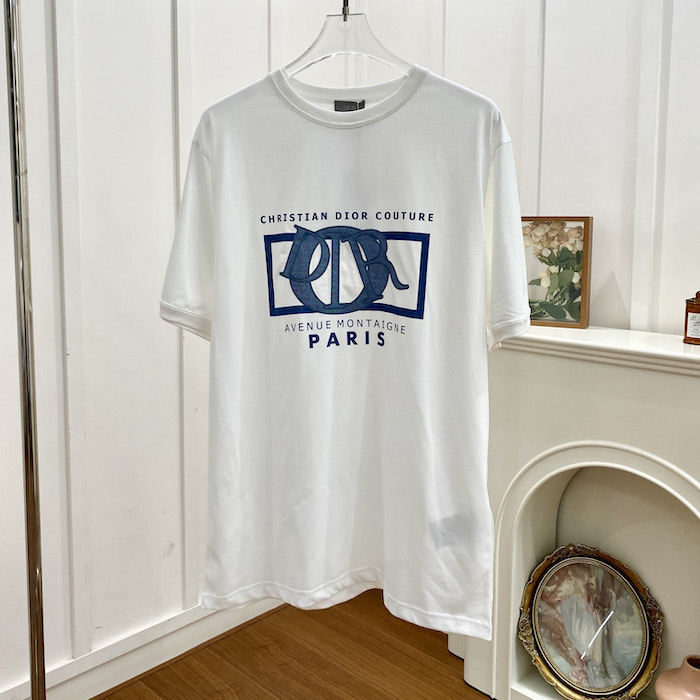 D*or relaxed-fit t-shirt white cotton jersey