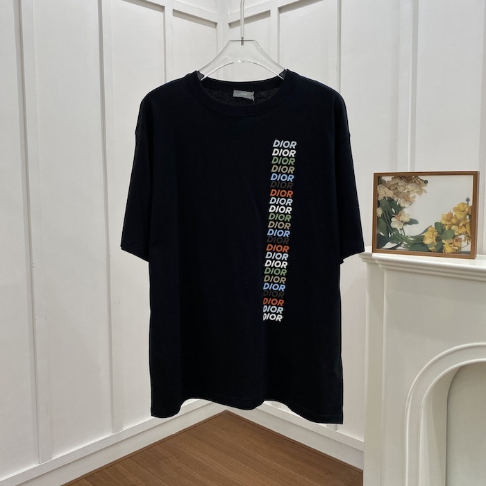 D*or relaxed-fit t-shirt black slub organic cotton jersey