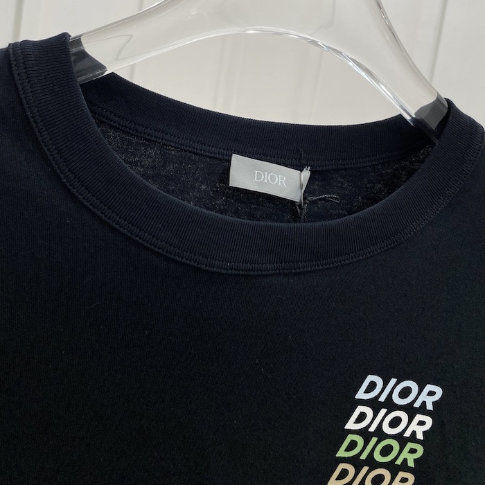 D*or relaxed-fit t-shirt black slub organic cotton jersey