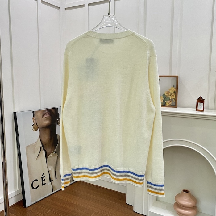 D*or sweater beige wool and cashmere intarsia