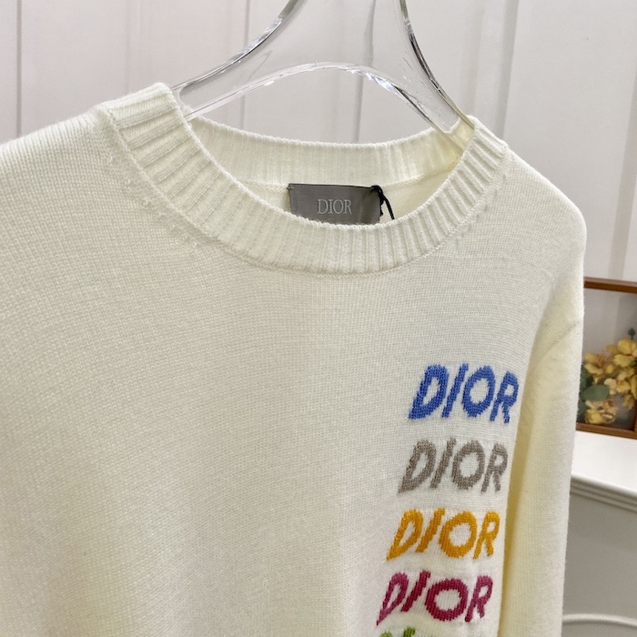 D*or sweater beige wool and cashmere intarsia